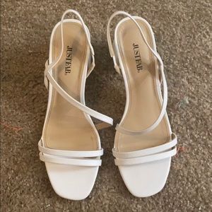 Worn once just fab white heels